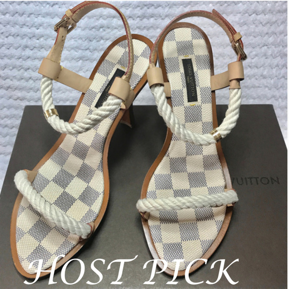 Louis Vuitton Shoes - Louis Vuitton Cruise Damier Logo Sandals heels